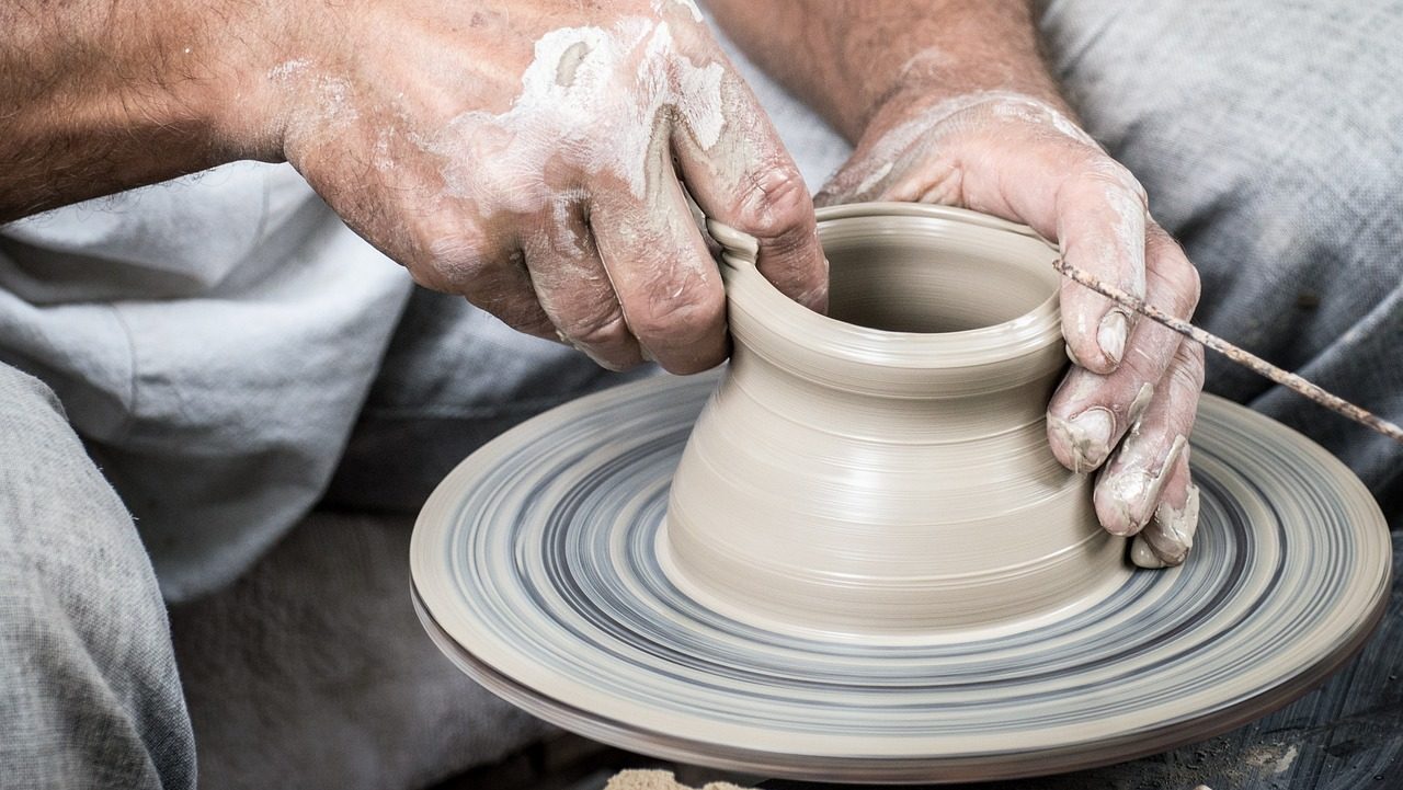 pottery, handmade, hands